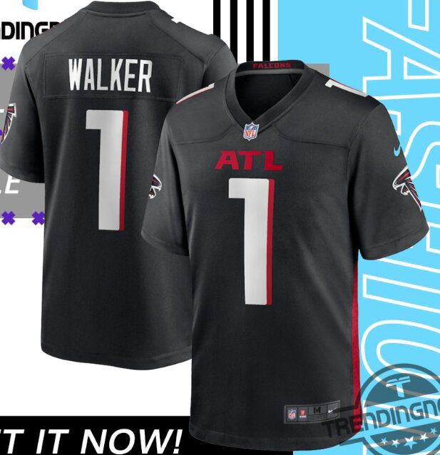Men Atlanta Falcons #1 Jalon Walker black 2025 Nfl Draft Jersey->atlanta falcons->NFL Jersey